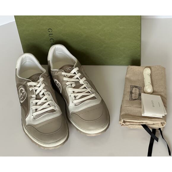 Gucci Dali Soft Gray/White Leather Sneakers 13.5 US (Gucci 13) Italy 778301 NIB main image 10